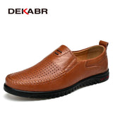 Summer Men Shoes Casual Luxury Brand Genuine Leather Mens Loafers Moccasins Italian Breathable Slip on Boat Shoes Size