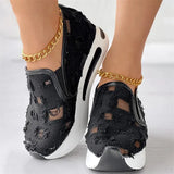 Casual Shoes Woman Summer 2023 white blue Mesh Vulcanized Shoes Rubber Sole Slip on Comfortable Female Shallow Sneakers