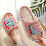 Slippers Cartoon Thick Autumn Linen Platform Indoor Ladies Slipper Soft Non-Slip Home Floor Men Summer Couples Shoes