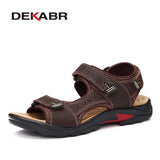 Summer Big Size Men's Sandals British Fashion Genuine Leather Beach Shoes Mens Casual Massage Non-Slip Slippers