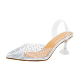 Breakj Transparent High-Heeled Sandals Women Wear High Heels In The Summer With A Water Drill Fish Mouth Shoes Fine High Heel Crystal