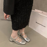 Red Mary Jane Shoes For Women's Shoes 2023 New Summer French Evening Black Spring And Autumn Single