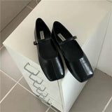 2023 Women's Shoes Women Trendy Street Buckle Single Shoes Women Fashion Girls Mary Jane Shoes Elengt Flats Heel