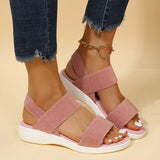 Breakj Sandals Women's Summer Thick-Sed Flats Fish Mouth Tight Size Sandals Women's Shoes