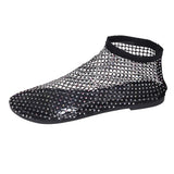 2023 New Style Round Head Low With Hollow Out Web Celebrity Diamond Short Summer Sexy Large Size Women's