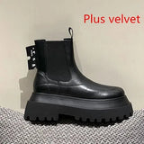 Boots Women British Style 2020 New Autumn Retro Wild Thick-soled Increased Chelsea Motorcycle Boots Women