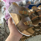 Breakj Thick Bottom Slope With One Word With Slippers 2025 Summer New Buckle With Light Soaked Beach Toe Women's