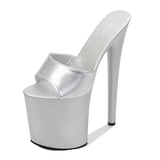 Breakj Patent Leather 17Cm20cm High Heels Heel Sexy Waterproof Platform Hate Day High Slippers Female