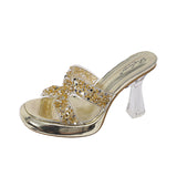 Breakj Water Drill High Heels Do Not Tired Feet Sandals Temperament Elegant Coarse And Waterproof Waterproof Thick-Soled Slippers Single Shoes Women