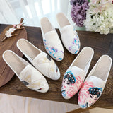 Breakj Single Drag / Cotton Mop Tip Fashion Chinese National Style Retro Embroidered Cloth Art Women's