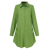 Women's Irregular Blouse ZANZEA 2022 Fashion Solid Shirts Casual Long Sleeve Blusas Female Button Pleated Tunic Tops