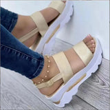2022 Fashion Wedge Female Platform Buckle Strap Street Summer Shoes Punk Beach Wedges Women Sandals Chunky Sandalias De