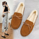 Shoes Single Shoes 2023 Winter New Korean Women's Velvet Flat Casual Shoes Lazybones Pedaling Cotton