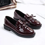Breakj Heel Single Shoes Women Fashion Spring And Autumn New Women's Shoes Bow Small Leather Shoes Large Size Loafers
