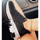 Size 2022 Fashion Rivets Woman Casual Shoes Thick Bottom Women Flat Shoes Slip-on Studded Rhinestone