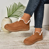 New Fashion Plus Velvet Warm Northeast Cotton Boots Women Casual Solid Color Velvet Retro Large Size Snow