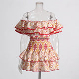 2025 Summer New French Temperament Two Sets Of High-End Wood Ear Top Sexy Skirt Short Suit