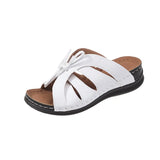 New Solid Color Rocking Line Hollowed-Out Fishmouth Slippers Large Size Bow Flat Heel
