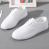 Women Shoes Sneakers Canvas Flat Flowers Ladies Lace-up Casual Breathable Walking Vulcanize New Style Flat Zapatillas