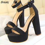 Women High Heels New Ladies Shoes Fashion Sandals Sexy Nightclub Party Platform Wedding Shoes Pumps Square Heel Peep Toe