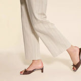 Mid-heel All-in-one Korean Version Sandals High Heels Women's Summer Leopard Print Wear Women's Square Heels Chunky