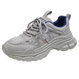 2024 New Thick-Soled Daddy Shoes Net Breathable Loose Cake Soles Sports Tie All Kinds Of Casual
