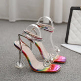 Sandals Women Gladiator Shoes Summer Party Dress Shoes String Bead High Heels Ladies Sandals Buckle Ankle Strap Pumps