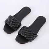 Quality Casual Women Slipper Weave Home Ladies Flat Sandal Summer Comfortable Round Head Toe Solid Color Daily Women