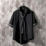Shirt Men Bouse Women White Japanese Summer 2021 Short Sleeve Student Korean Loose Fairy Tie Shirts Retro