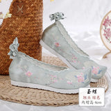 Hanfu shoes, embroidered shoes, women's antiquity shoes, heightened Chinese elements, ancient bow