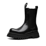 Breakj Chimney Boots High Top Leather Shoes British Wind Thick Bottom Sleeve Trend Locomotive Slim Martin Boots