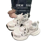 Breakj Old Dad Shoes Women 2025 Autumn And Winter New Mesh Breathable Low-Help Shoes Korean Version Of High-Heeled Casual Sports