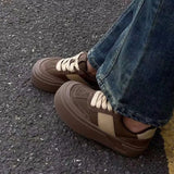 Breakj Version Of Pure Color Bread Shoes Female Dad Shoes Comfortable And Versatile Thick Platform Student Couples Commuting Fashion Hot