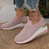 Breakj Women's Shoes 2025 New Round Head Slope And Fashion Hot Diamond Sports Leisure Pedal Women's