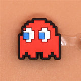 imitation Game Style PVC Shoe Charms Cute Pac-Man Shoe Accessories Shoe Buckle Decorations fit Croc JIBZ Kids X-mas