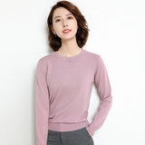 Sweater 2020 New O-neck Female Long-sleeved Knitted Pullover Jumper Pull Femme Clothes White Loose Thin Korean Plus