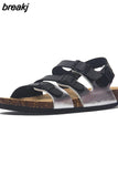 2023 New Summer Fashion Women Sandals Buckle Cork Beach Casual Outside Non-slip Slipper