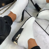 Sneakers Autumn 2021 Sock Shoes Slip On Knitted Breathable Ladies Running Shoes Casual Female Flats Vulcanized Plus