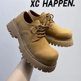 Breakj Top British Style Men's Platform Soft Leather Shoes Men's