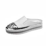 Womens Loafers Shoes Female Footwear Clogs Platform Casual Sneaker Crystal Round Toe Modis Slip-on Big Size Dress New Creepers