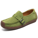 Breakj And Autumn New Women's Shoes Snail Shoes Leather Casual Sneakers Flat Bean Bean Shoes Female Mother