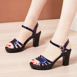 Woman Sexy High Heels Ladies Summer Dress Shoes For Women 2022 Female Leather Platform Wedge Heel Elegant Sandal 32 35 36 37