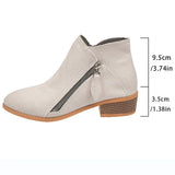 Breakj Martin Boots 2023 Autumn And Winter New Coarse Heel Side Zipper Large Size 43 Yards Female Short