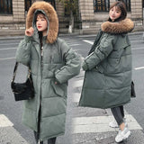 2022 Long Winter Coat Women Hooded Down Parka Ladies New Warm Winter Jacket Women Loose Big Fur Collar Jacket