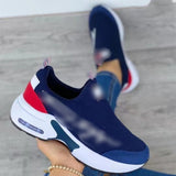 New Net Surface Flying Weaving Shoes Women's Leisure Air Cushion Sports Shoes Large Size Thick-Soled Mesh