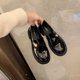 Breakj 2023 New Fashion Small Fragrant Wind Lacquer Leather Round Head Low Heel Single Shoes Women's Type Small Leather
