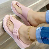 Sandals Platform Casual Ourdoor Beach Shoes Open Toe Buckle Straps Flat Sandals Plus Size 35-43 Non Slip Female