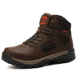 Winter Men Boots Waterproof Warm Fur Snow Boots Men Outdoor Winter Work Casual Shoes Military Combat Ankle Boots