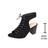 Breakj Toe Behind The Air Cool Boots Women In Front With Thick Heel High-Heeled Sandals