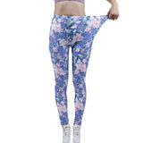 Fashion Women Leggings Beautiful Leaf Floral Printing High Waist Jeggings Stretch Pant Sexy Hot Sale Clothing